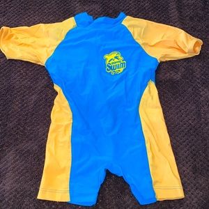 Aqua Leisure toddler size small Learn to swim one piece swim unisex bodysuit